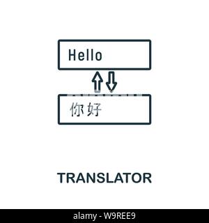 L'icône Contour traducteur. Fine ligne de l'élément concept tourism icons collection. Traducteur créatif icône pour applications mobiles et l'utilisation du web Illustration de Vecteur