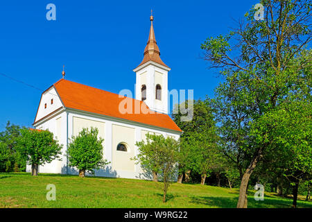 Europa, Ungarn, Hongrie, Magyarország, HU, Westtransdanubien Szalafő Templomszer,,,, Wächterregion Örség, Kirche, Szalafői Református tem Egyházközség Banque D'Images