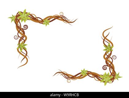 Cep abstract green branches sauvages télévision châssis vector illustration isolé sur fond blanc Illustration de Vecteur