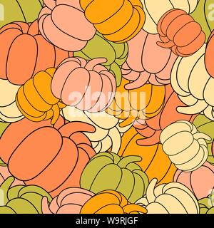 Pumpkins. transparente Arrière-plan de fête de Thanksgiving. Pour le papier d'emballage, d'impression et de tissu. Vector illustration Illustration de Vecteur