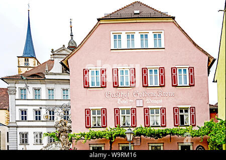 Iphofen (Franken, Deutschland) : Stadtbild ; Iphofen (Allemagne, Franconia, Bavaria) : paysage urbain historique, Banque D'Images