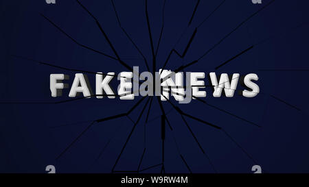 Fake news script d'animation qui se brise, de l'animation Banque D'Images