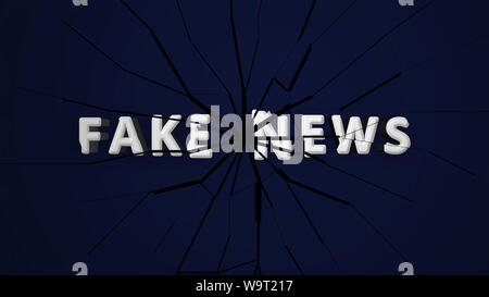 Fake news script d'animation qui se brise, de l'animation Banque D'Images