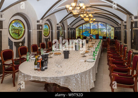 Salle de dégustation Musées Cricova Winery Chisinau Moldavie Banque D'Images