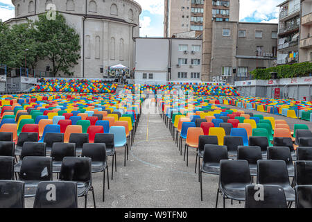 Aujourd'hui cinéma en plein air Metalac est prêt pour demain l'ouverture du Festival du Film de Sarajevo 2019 Banque D'Images