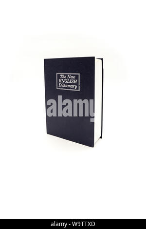 Couvercle bleu English Dictionary livre isolé sur fond blanc Banque D'Images