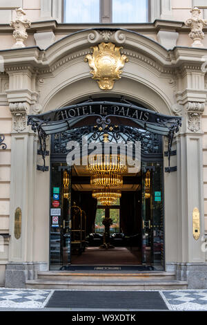 Porte d'entrée pour le Palais Art Hotel Prague - A Luxury Art Hotel à Prague, République Tchèque Banque D'Images