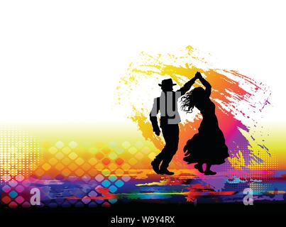 Couple dancing people Illustration de Vecteur