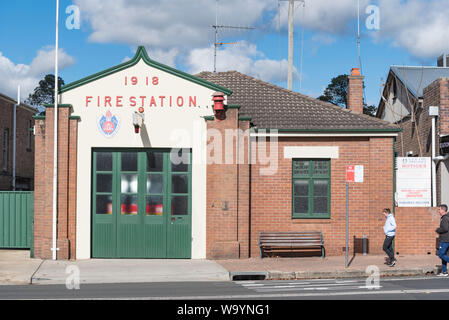 La Caserne de pompiers de 1918 Mittagong au numéro 10 Bowral Road Sydney, New South Wales, Australie Banque D'Images