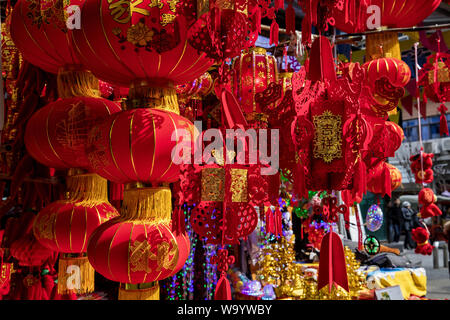 Goodies pour lanternes rouge chinois Banque D'Images