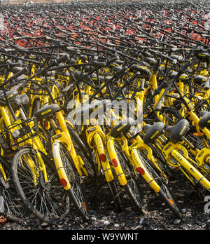 Vélo CHINOIS PARTAGER CIMETIÈRE UN MONUMENT À L'arrogance de l'industrie Banque D'Images