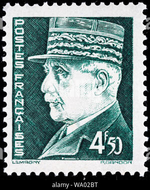 Le Maréchal Philippe Pétain (1856-1951), timbre-poste, France, 1941 Banque D'Images