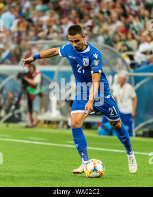 Nizhny Novgorod, Russie - le 11 juin 2019. Le milieu de terrain de l'équipe nationale chypriote Anthony Georgiou pendant l'UEFA Euro 2020 match de qualification contre la Russie Chypre ( Banque D'Images