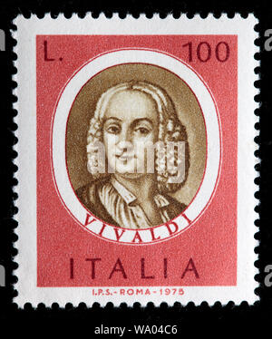 Antonio Vivaldi, compositeur, timbre-poste, Italie, 1975 Banque D'Images