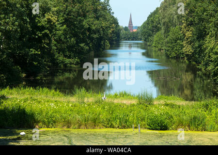 Deutschland, Münsterland, Kreis Coesfeld, Olfen, Alte Fahrt, ein stillgelegter La Section des canal Dortmund-Ems-Kanals Banque D'Images