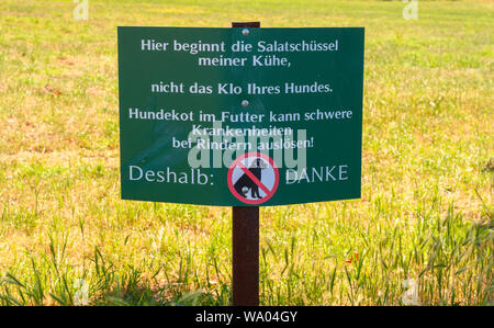 Deutschland, Münsterland, Kreis Coesfeld, Olfen, Hiweisschild Banque D'Images