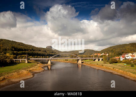 Carola Pont sur l'Elbe, la Suisse Saxonne, Bad Schandau, Saxe, Allemagne, Europe , 30057011 *** *** légende locale Banque D'Images