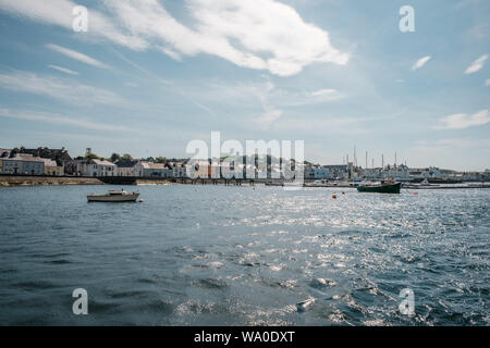 Portaferry, comté de Down, Irlande du Nord - 13 mai 2019. Bateaux amarrés dans le port de Portaferry sur la côte ouest de l'Irlande du Nord Banque D'Images