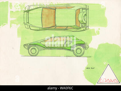 Dennis Adams MK III Facet Fantasy Car Design Banque D'Images