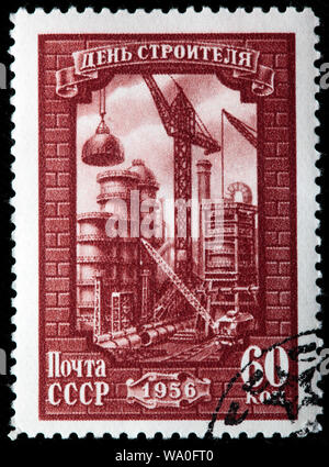 Génie industriel, timbre-poste, Russie, URSS, 1956 Banque D'Images