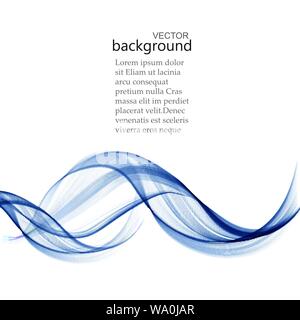 Abstract vector background transparent bleu, lignes ondulés Illustration de Vecteur