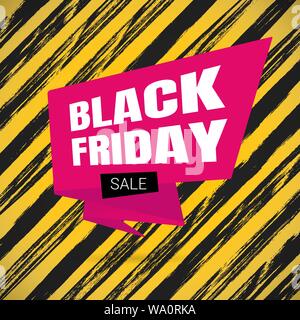 Le vendredi noir vente d'inspiration poster, Big Pink Ribbon banner Illustration de Vecteur