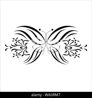 Vector illustration d'un papillon pour motifs de tatouage et d'autres conceptions Illustration de Vecteur
