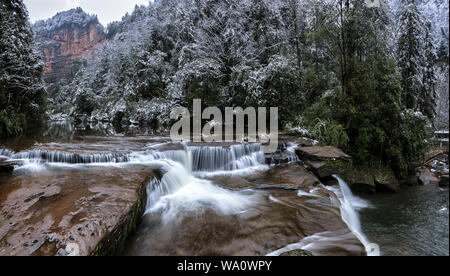 Tout autour de la neige en montagne à Chongqing Banque D'Images