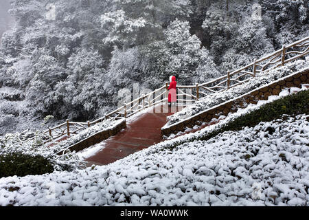 Tout autour de la neige en montagne à Chongqing Banque D'Images