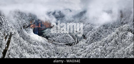 Tout autour de la neige en montagne à Chongqing Banque D'Images