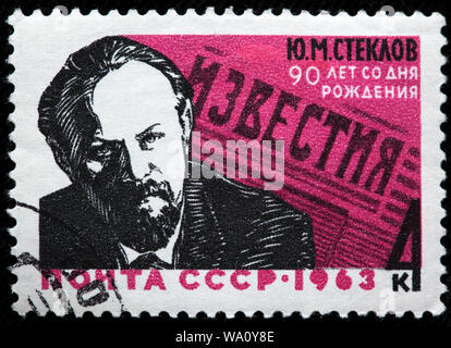 Yuri Stéklov (1873-1941), révolutionnaire russe, journaliste, timbre-poste, Russie, URSS, 1963 Banque D'Images