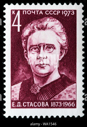 Stasova Elena (1873-1966), révolutionnaire, timbre-poste, Russie, URSS, 1973 Banque D'Images