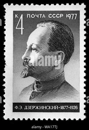 Félix Dzerjinski (1877-1926), révolutionnaire bolchevik, timbre-poste, Russie, URSS, 1977 Banque D'Images