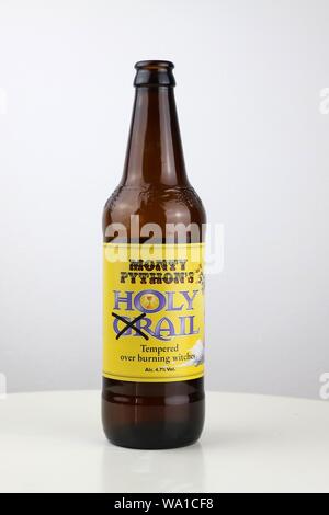 Monty Python's Holy Ail, bouteille de bière Banque D'Images