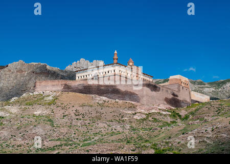 Dogubayazıt, Turquie, Moyen-Orient : l'Ishak Pasha Palace, un semi-ruiné palais et complexe administratif de la période ottomane construite de 1685 à 1784 Banque D'Images