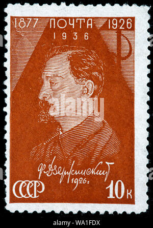 Félix Dzerjinski (1877-1926), révolutionnaire bolchevik, timbre-poste, Russie, URSS, 1936 Banque D'Images