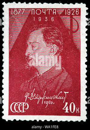 Félix Dzerjinski (1877-1926), révolutionnaire bolchevik, timbre-poste, Russie, URSS, 1936 Banque D'Images