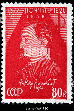 Félix Dzerjinski (1877-1926), révolutionnaire bolchevik, timbre-poste, Russie, URSS, 1936 Banque D'Images