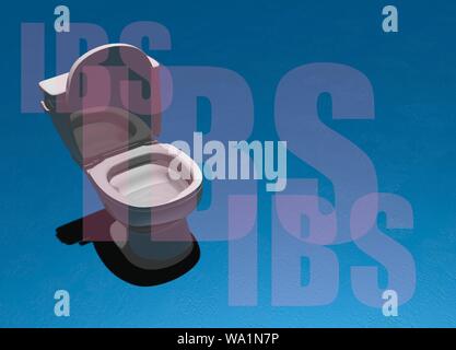Toilettes et le syndrome du côlon irritable, de l'illustration. Banque D'Images