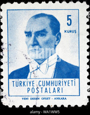 Mustafa Kemal Atatürk (1881-1938), premier président de la Turquie, timbre-poste, Turquie, 1961 Banque D'Images