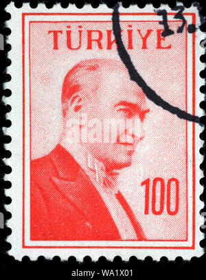 Mustafa Kemal Atatürk (1881-1938), premier président de la Turquie, timbre-poste, Turquie, 1958 Banque D'Images