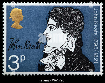 John Keats (1795-1821), poète romantique anglais, timbre-poste, UK, 1971 Banque D'Images