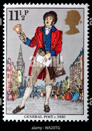 Postman, 1839 Londres, timbre-poste, UK, 1979 Banque D'Images