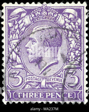 Le roi George V (1865-1936), timbre-poste, UK, 1912 Banque D'Images