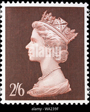 La reine Elizabeth II, série Machin, timbre-poste, RU, 1969 Banque D'Images