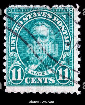 Rutherford B. Hayes (1822-1893), Président des Etats-Unis, timbre-poste, USA, 1922 Banque D'Images