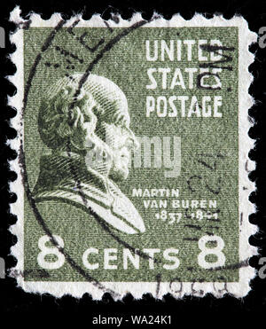 Martin Van Buren (1782-1862), Président des Etats-Unis, timbre-poste, USA, 1938 Banque D'Images