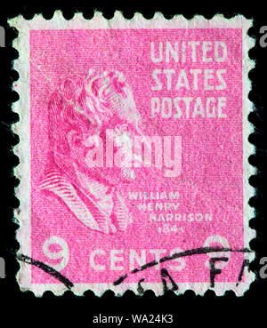 William Henry Harrison (1773-1841), Président des Etats-Unis, timbre-poste, USA, 1938 Banque D'Images