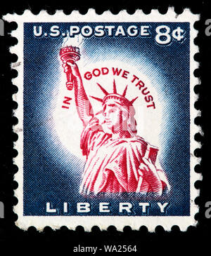 Statue de la liberté, timbre-poste, USA, 1954 Banque D'Images