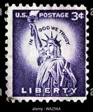 Statue de la liberté, timbre-poste, USA, 1954 Banque D'Images